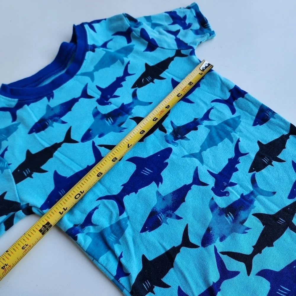Members Mark Boys 2 Piece Favorite Pajamas Blue Sharks Set Pants Short Sleeve 8